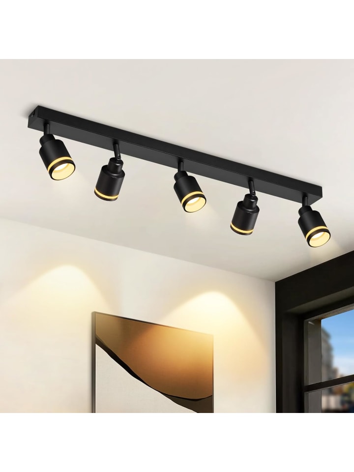 Deckenleuchte in schwarz Modern 5-flammige GU10 Deckenspot