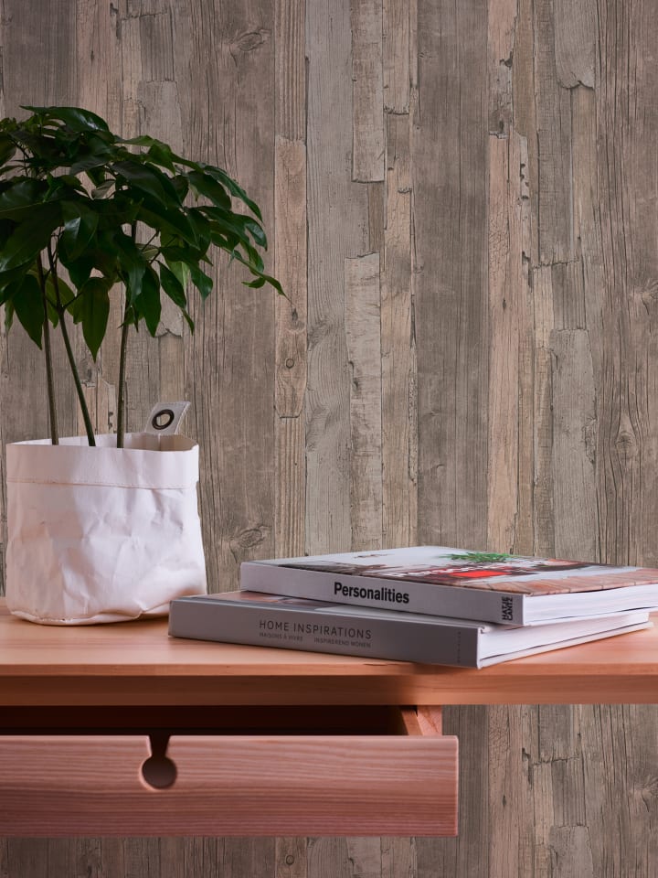 Tapete Weathered Wood in Beige