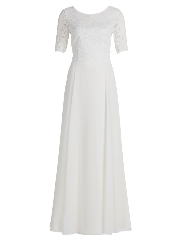 Abendkleid mit Spitze in Rohweiß