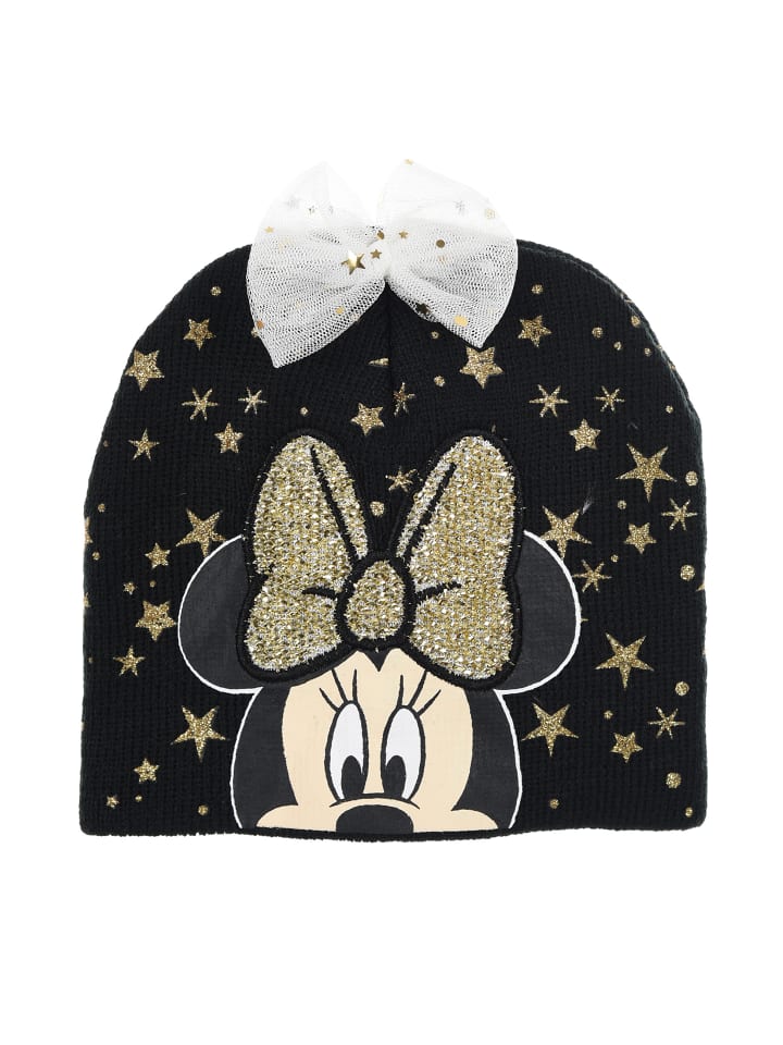 Wintermütze Beanie mit Schleife in Schwarz