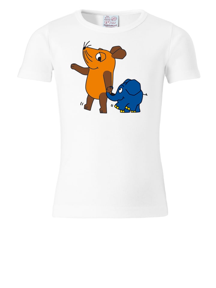 T-Shirt Sendung mit der Maus - Maus & Elefant in altweiss