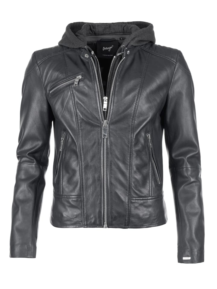 Lederjacke Mico in black/black