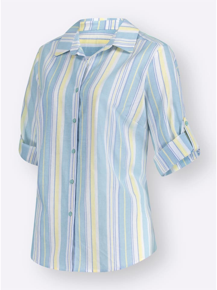 Bluse in mint-gestreift