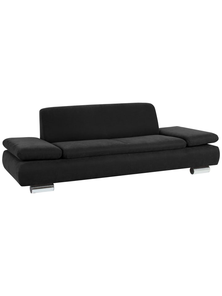 SOFA 2,5-Sitzer Kaye Bezug Veloursstoff Metallfuß verchromt / schwarz