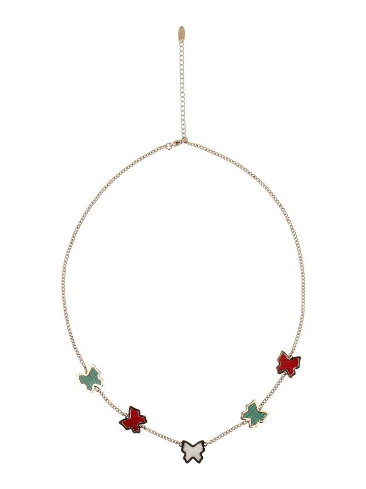 Women Chain Necklace in Gold Multicolor