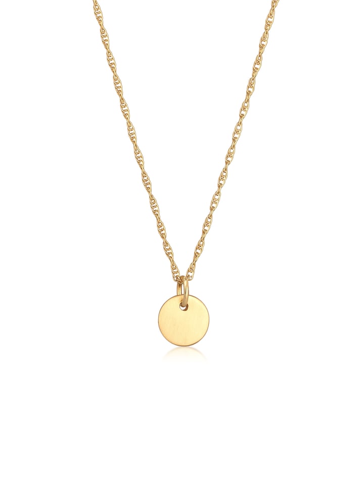 Halskette 925 Sterling Silber Geo, Plättchen in Gold