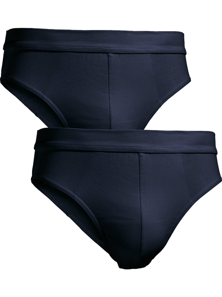 Baumwolle, Single-Jersey Slip 2er-Pack in marine