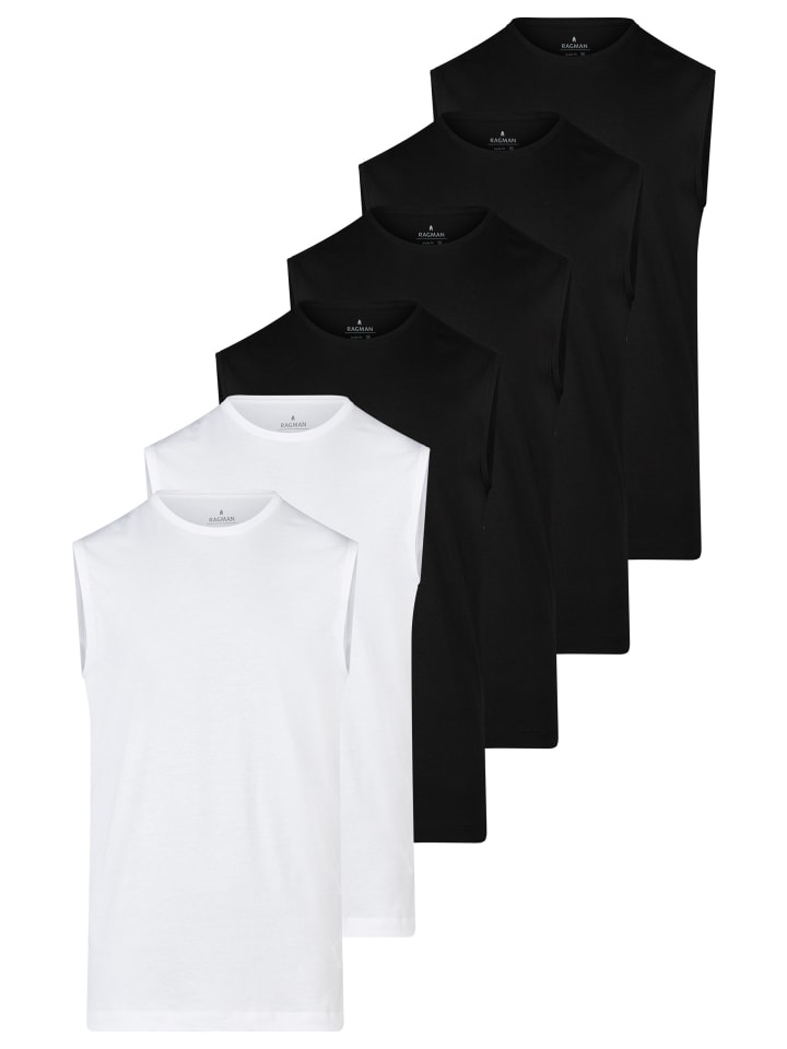 Unterhemd / Tanktop Basic in Schwarz / weiß