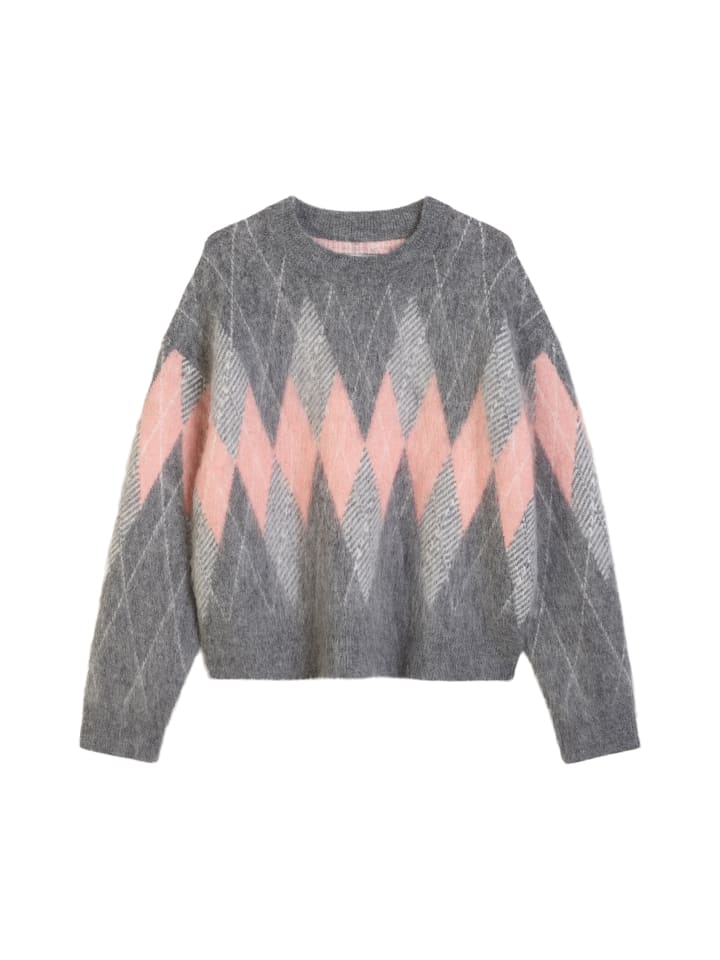 Strickpullover relaxed in Medium Grey