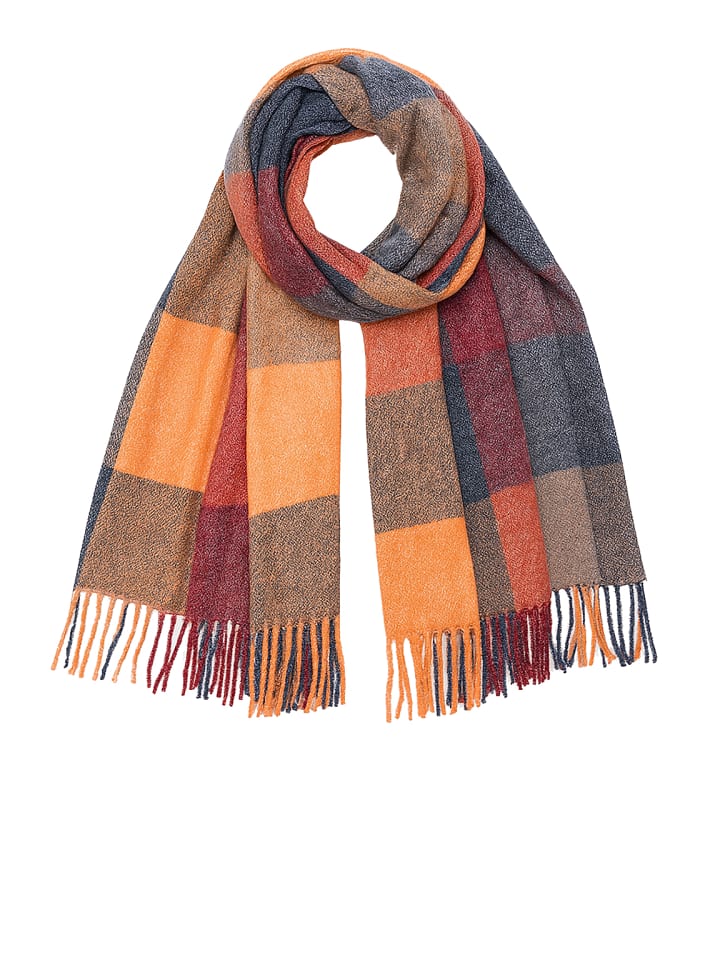 Weicher Schal mit Fransen - Modischer Winter-Accessoire for Damen in Orange