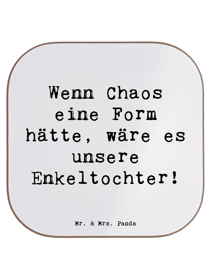 Untersetzer Enkeltochter Chaos mit Spruch in Weiß