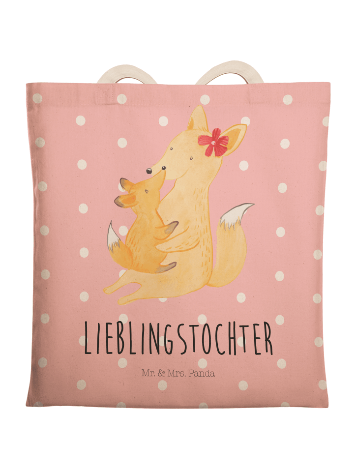 Tasche Fuchs Mama mit Spruch in Rot Pastell