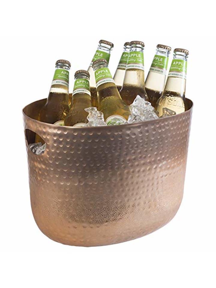 Wein- / Sektkühler in Kupfer, Maße: 30x23,5x23 cm