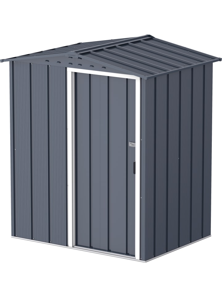 Metall Gerätehaus 163x112 Gartenhaus Schiebetür in Anthrazit