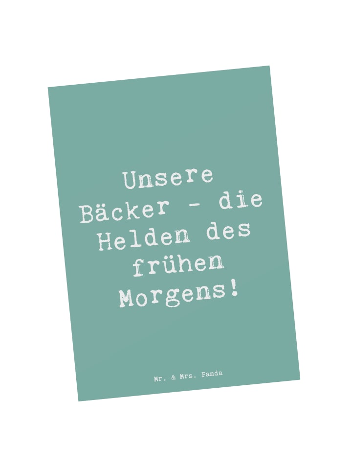 Postkarte Spruch Bäcker Helden mit Spruch in Meeresbrise