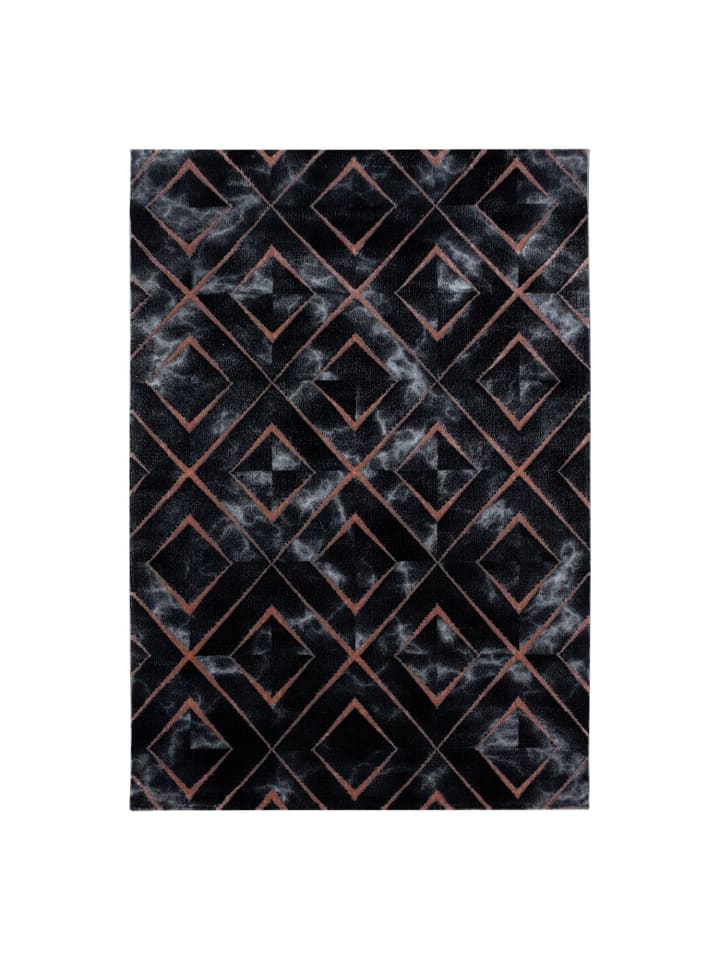 Kurzflor Teppich Nauro Bronzefarbe in Bronze