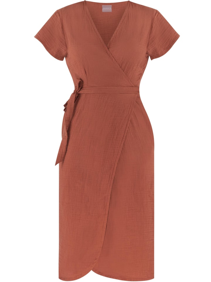 Musselin Kleid Chadies in Terracotta