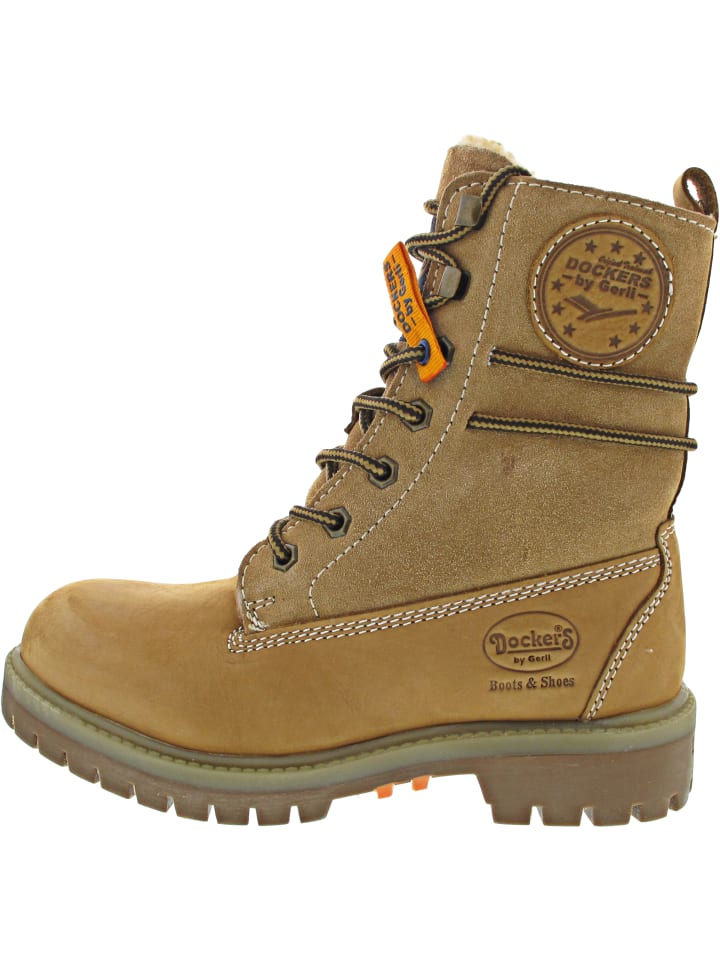 Schnürstiefel Beige
