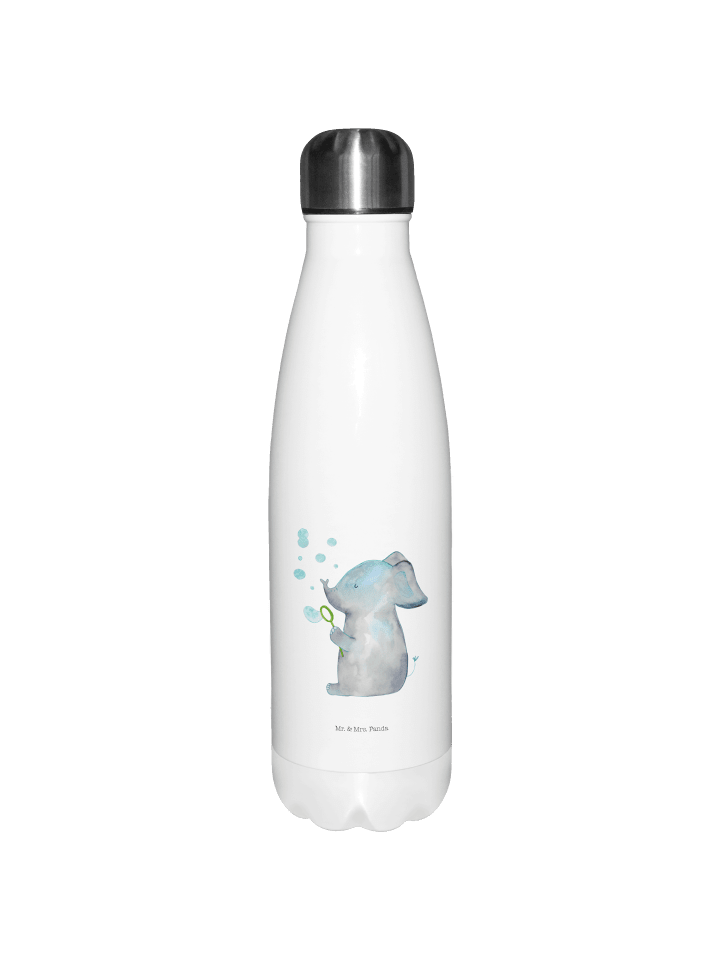 Thermos Elefant Seifenblasen ohne Spruch in Weiß