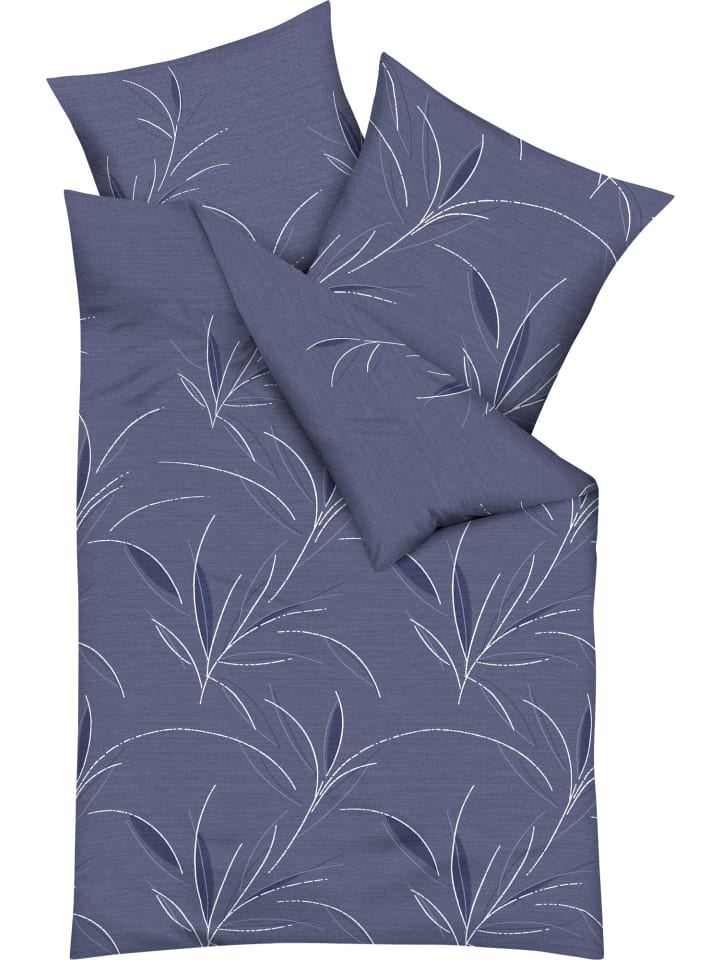 Mako-Satin Bettwäsche in blau