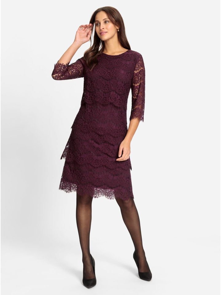 Spitzen-Kleid in burgund