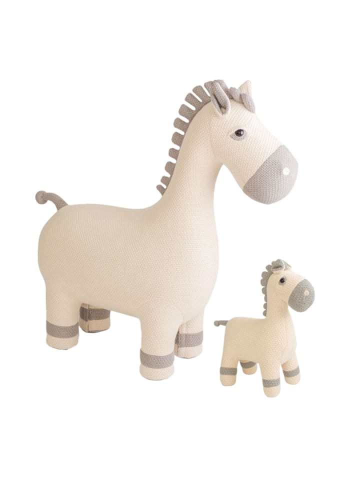 2er-Set Pferd in Off-White / Grau – (B)85 x (H)88 x (T)33 cm