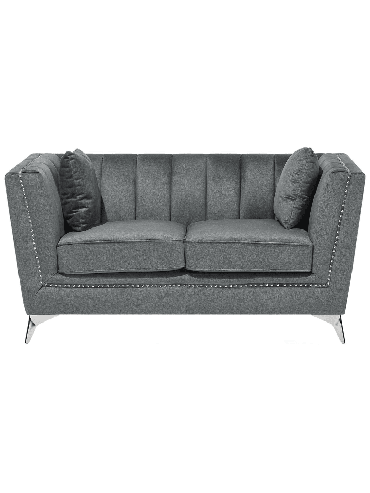 3-tlg 2-Sitzer Sofa GAULA in Grau/Silber