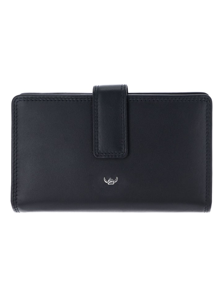Polo Geldbörse RFID Schutz Leder 15.5 cm schwarz