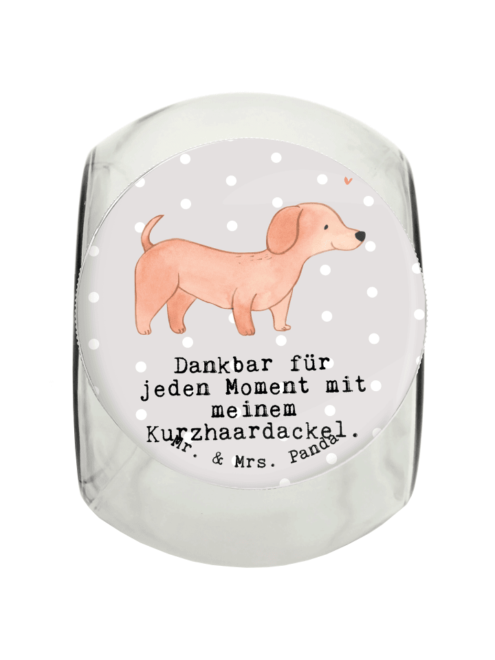 Leckerli Glas Dackel Kurzhaardackel Moment mit ... in Grau Pastell