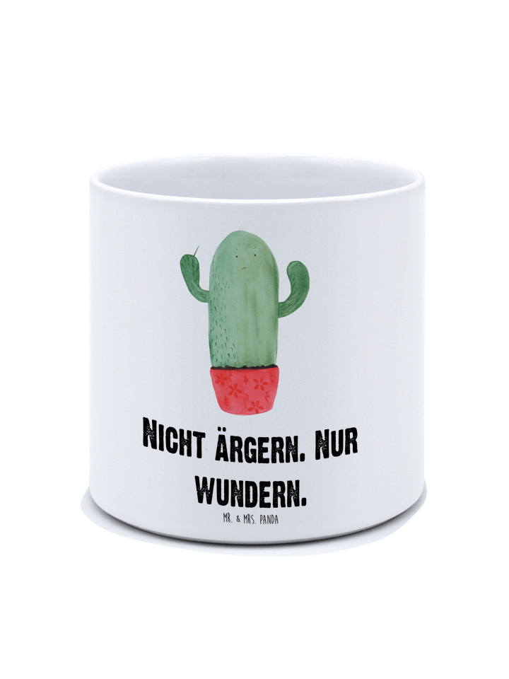 Übertopf Kaktus Wut mit Spruch in Weiß