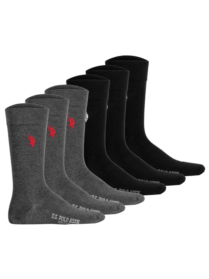 Socken 6er Pack in Schwarz/Anthrazit Melange