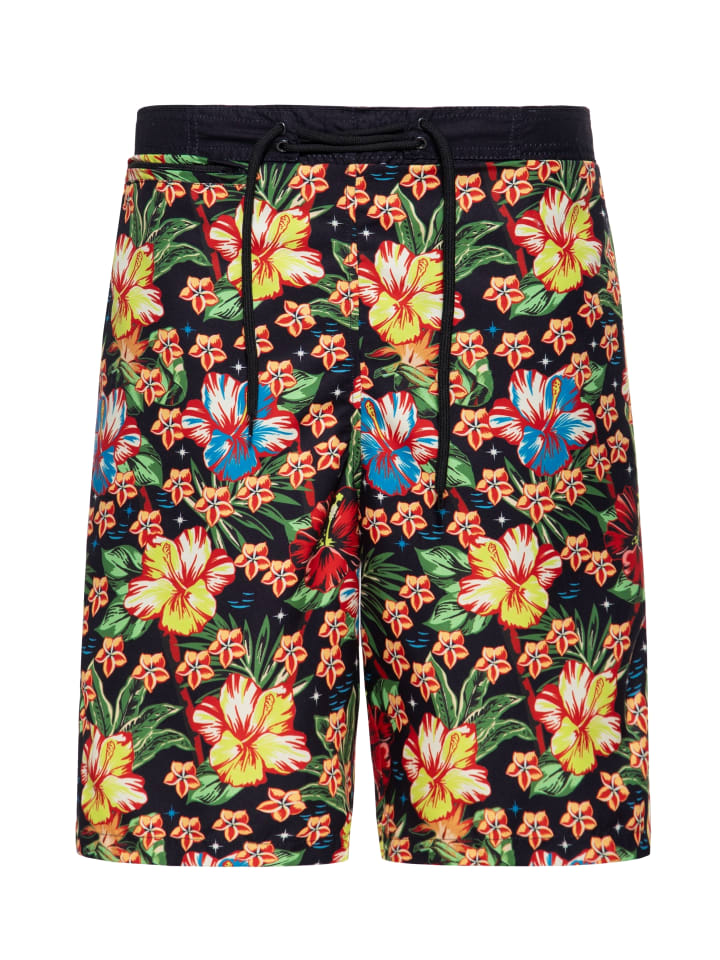 King Kerosin Badeshorts Hula Girl in schwarz