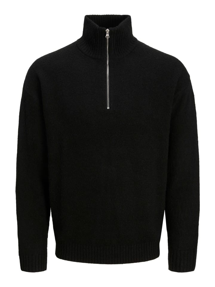 Sweatshirt mit halbem Reißverschluss in Black 1