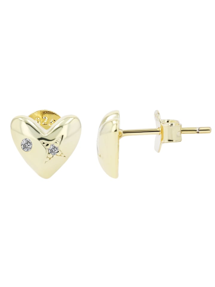 Damen Ohrringe – Ohrstecker aus 925 Silber mit Zirkonia in gold