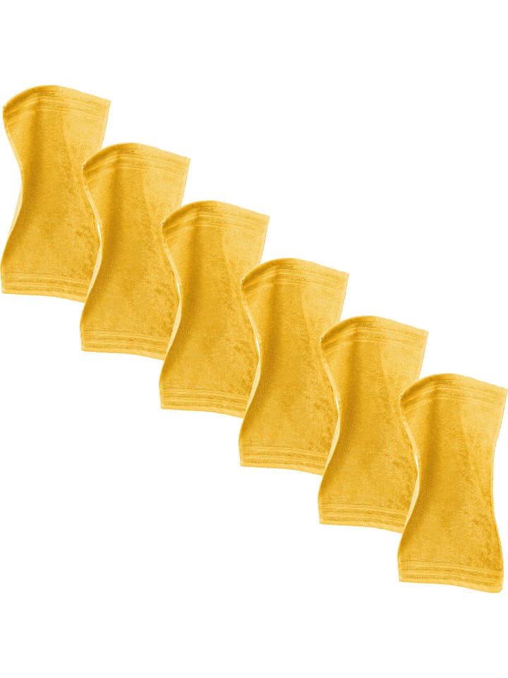 Frottier Gästetuch 6er-Pack Heidelberg in gelb