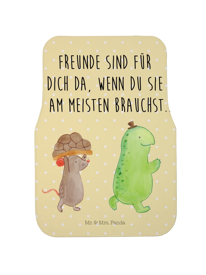 Automatte Schildkröte Maus mit Spruch in Gelb Pastell