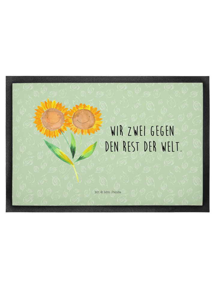 Fußmatte Blume Sonnenblume mit Spruch in Blattgrün