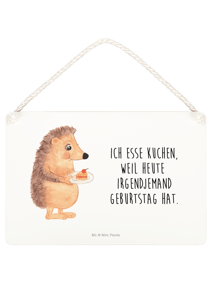 Deko Schild Igel Kuchenstück mit Spruch in Transparent