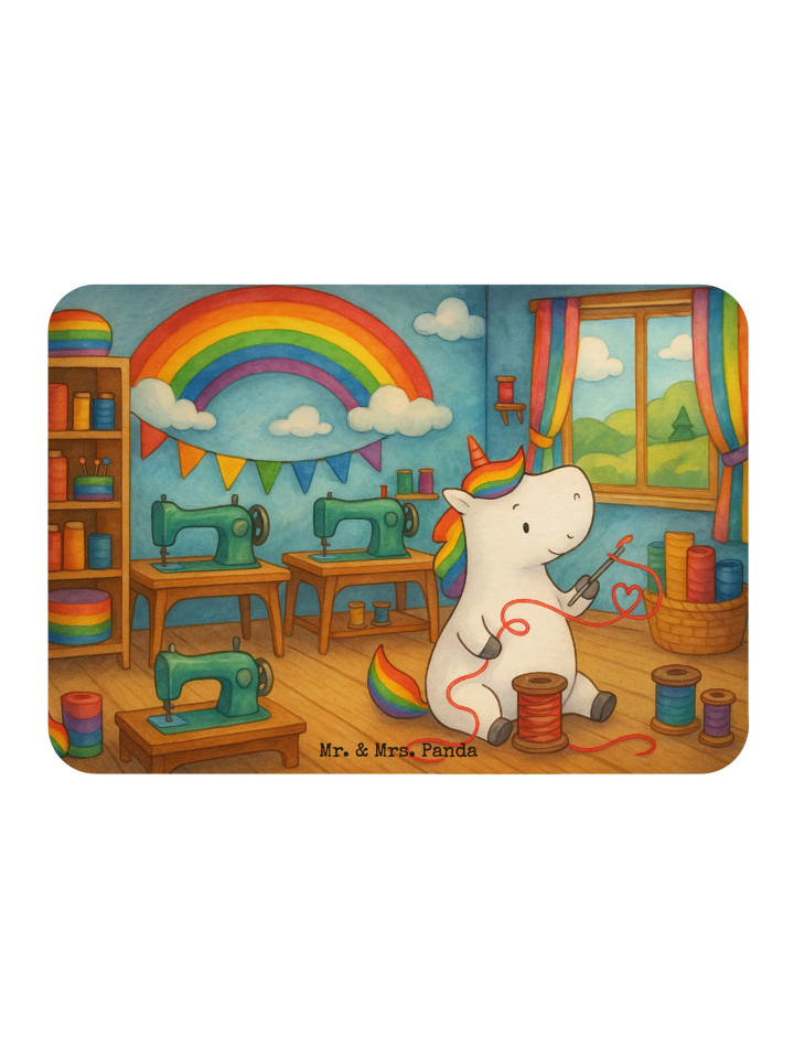 Kühlschrankmagnet Einhorn Näherin Design ohne S... in Weiß
