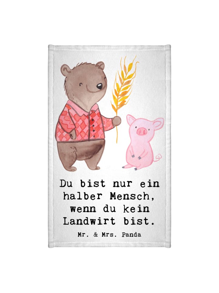Handtuch Landwirt Herz mit Spruch in Weiß