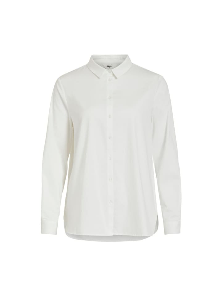 Langarmbluse in white