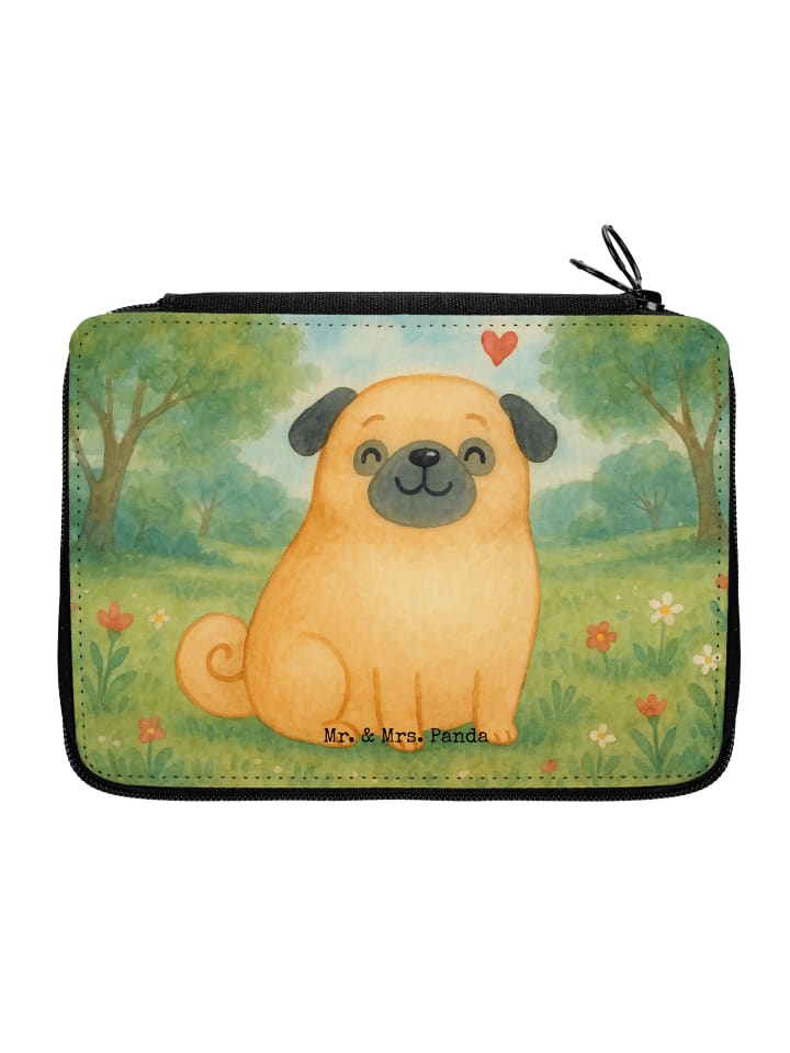 Federtasche Mops Design ohne Spruch in Weiß