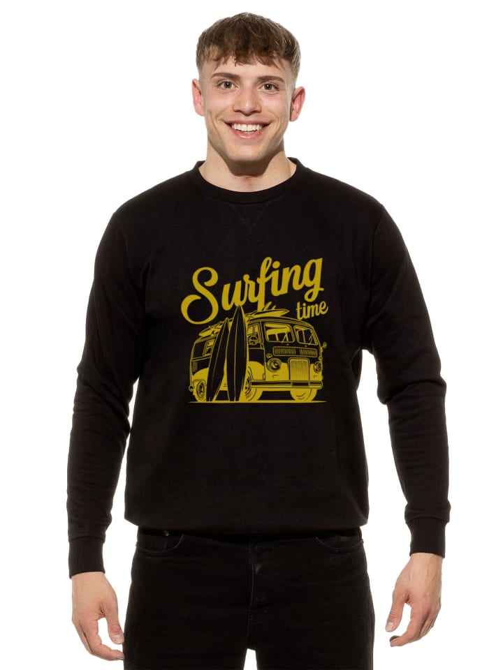 Sweatshirt Surfing Time in Schwarz