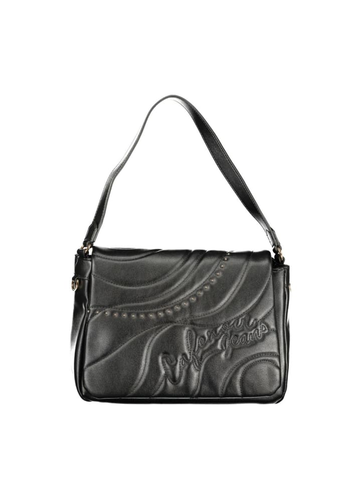 Schwarz Damen Schultertasche aus Polyurethan