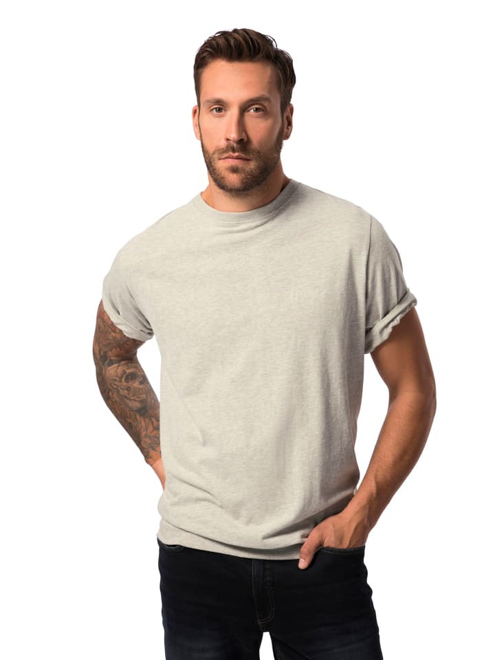 Kurzarm T-Shirt in natur melange