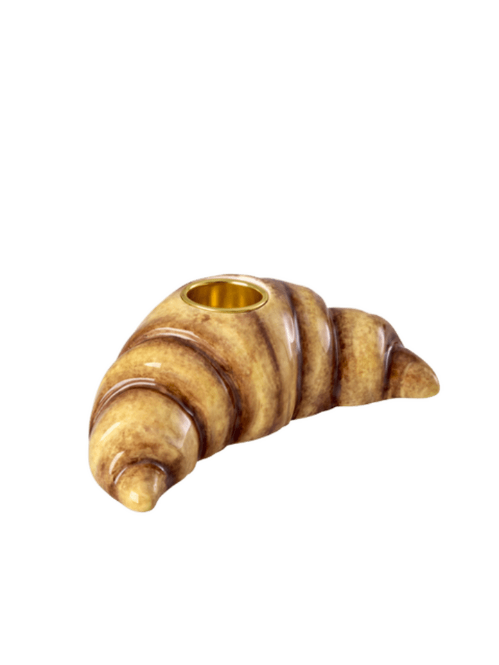 Keramik Kerzenhalter Croissant in braun