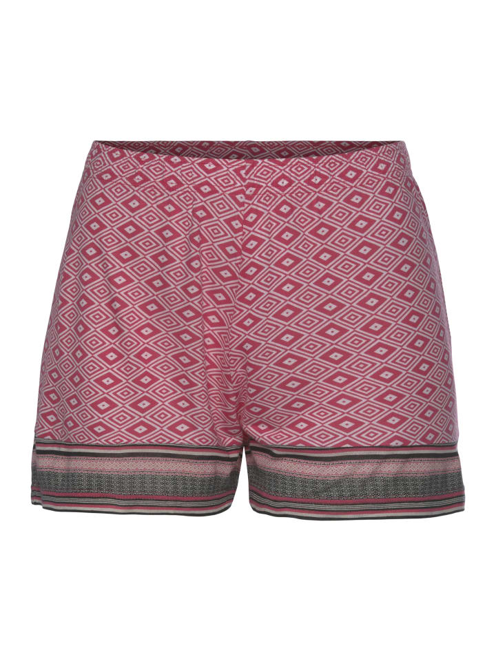 Pyjamashorts in pink gemustert