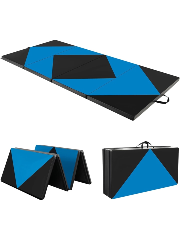 Gymnastikmatte tragbar 240x120x5cm in Blau