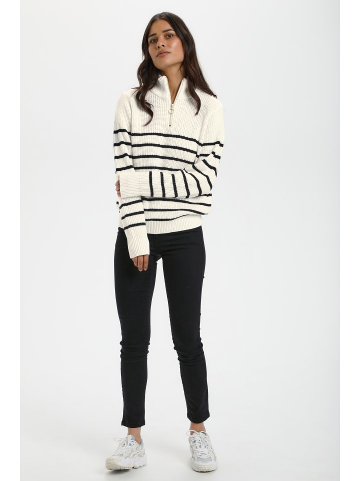Strickpullover KAlioa Loose fit in Chalk/Black Stripe