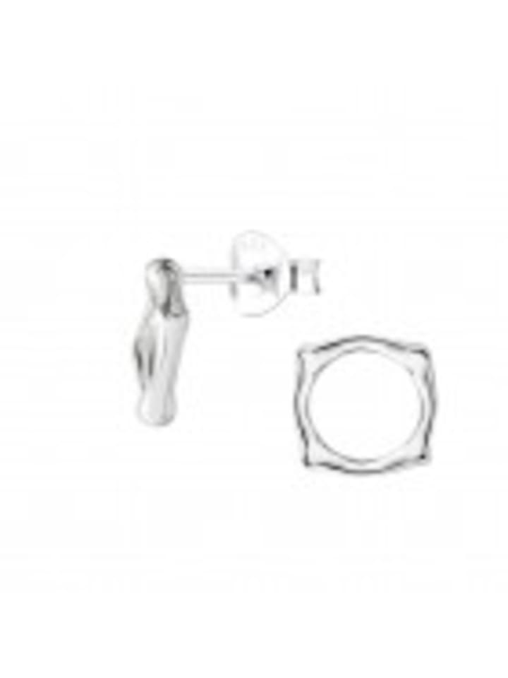 Ohrstecker VIERECK cut-out Design in 925 Sterling Silber, 2-tlg.